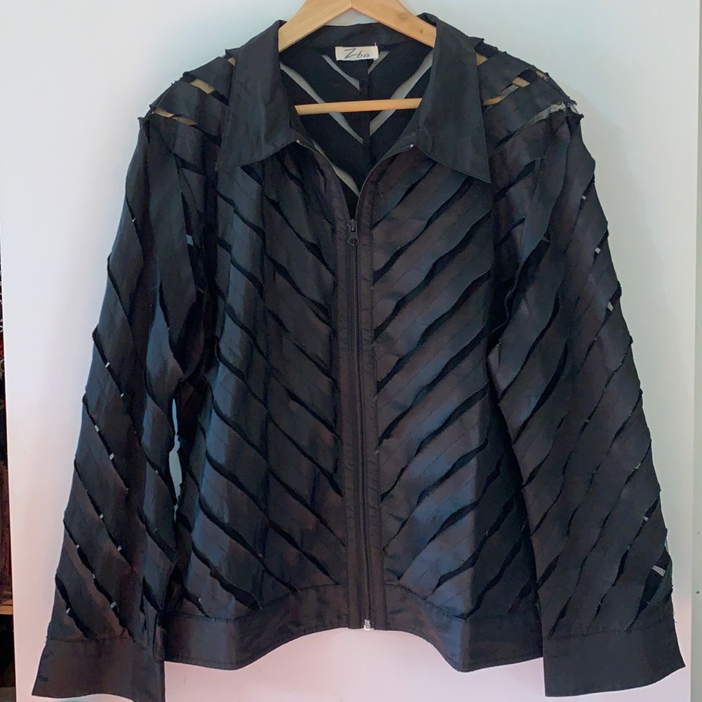 Zba (Zee ba) deconstructed sliced sheer jacket Size XL